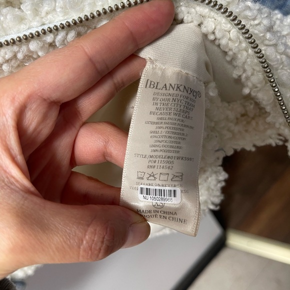 BLANKNYC Mixed Media Sherpa Faux-Fur Shell Jacket Oversized Fit Sz XS - Picture 9 of 16